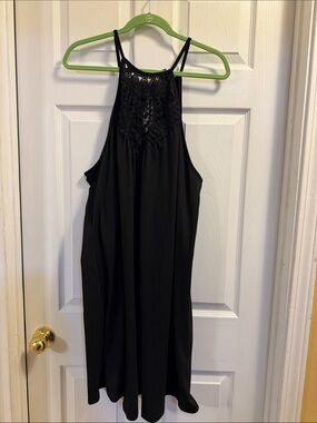 3XL (size 18) NWT Emory Rose Pretty Black Crochet Yoke Midi Dress